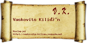 Vaskovits Kilián névjegykártya